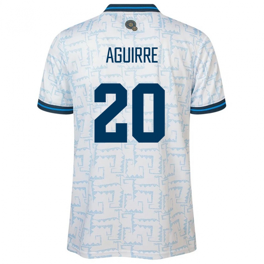 Kinder El Salvador Jonathan Aguirre #20 Weiß Auswärtstrikot Trikot 24-26 T-Shirt Österreich