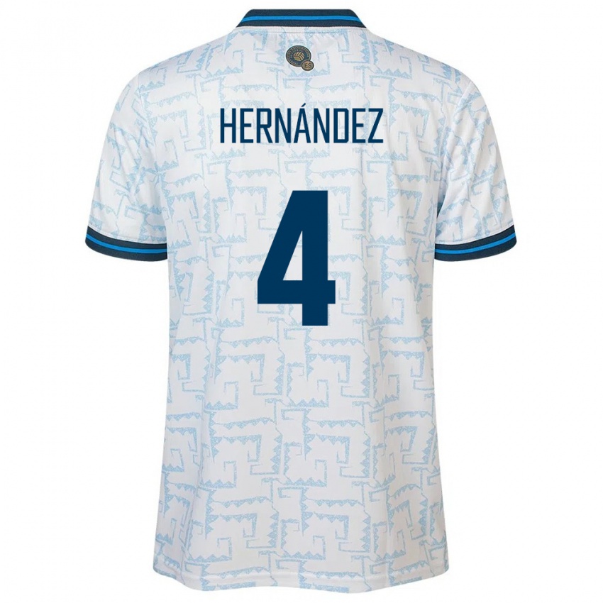 Kinder El Salvador Elaily Hernández #4 Weiß Auswärtstrikot Trikot 24-26 T-Shirt Österreich