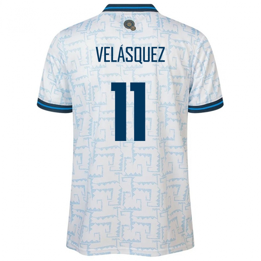 Kinder El Salvador Jackeline Velásquez #11 Weiß Auswärtstrikot Trikot 24-26 T-Shirt Österreich