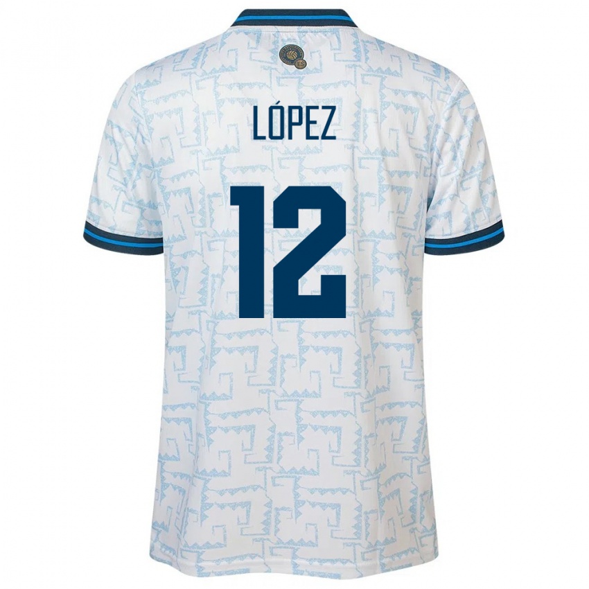 Kinder El Salvador Abigaíl López #12 Weiß Auswärtstrikot Trikot 24-26 T-Shirt Österreich