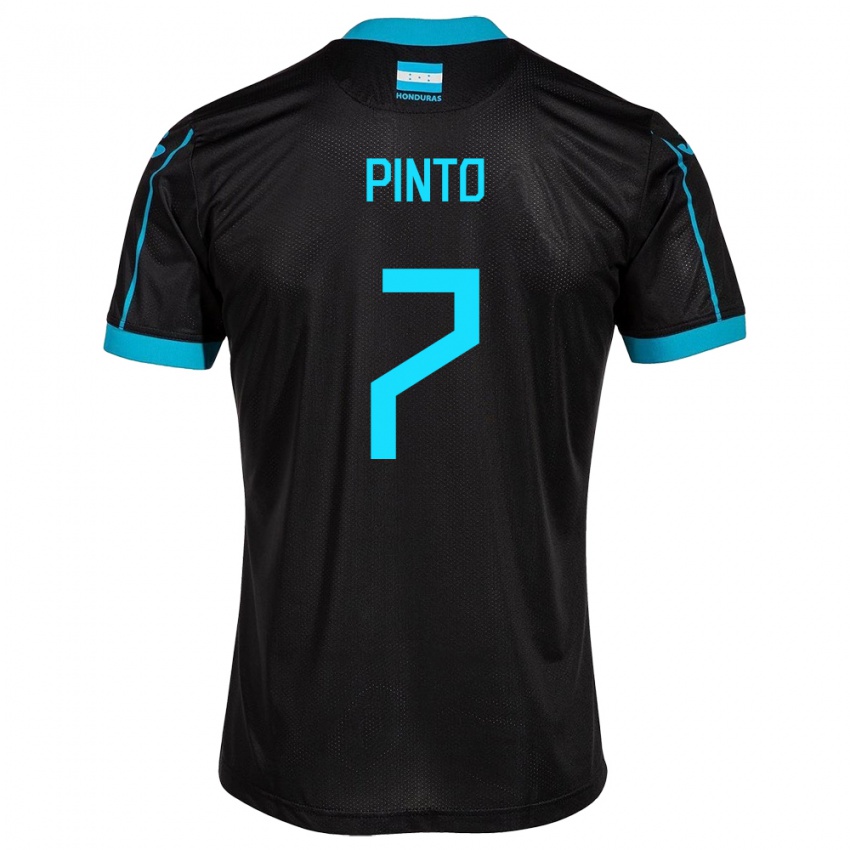 Kinder Honduras José Pinto #7 Schwarz Auswärtstrikot Trikot 24-26 T-Shirt Österreich