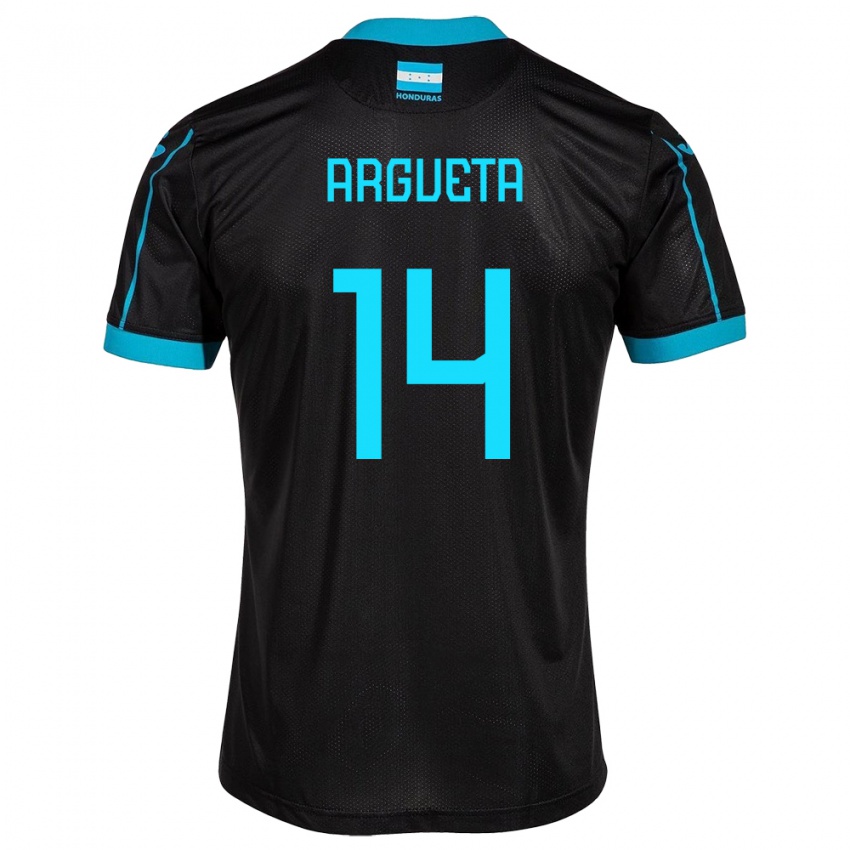 Kinder Honduras Carlos Argueta #14 Schwarz Auswärtstrikot Trikot 24-26 T-Shirt Österreich