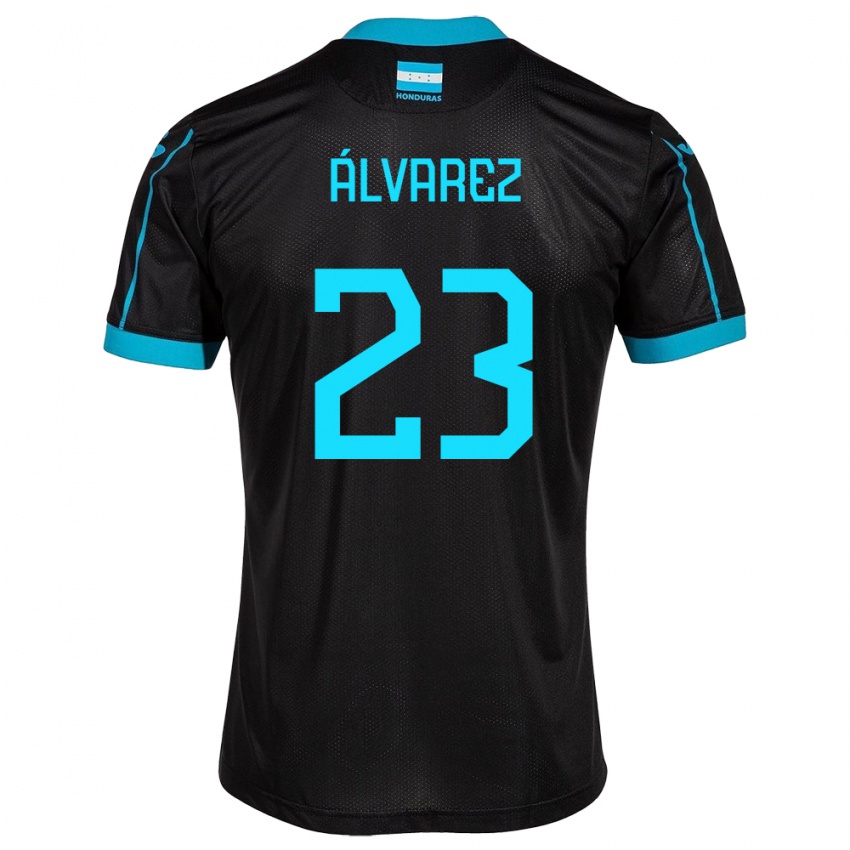 Kinder Honduras Jorge Álvarez #23 Schwarz Auswärtstrikot Trikot 24-26 T-Shirt Österreich