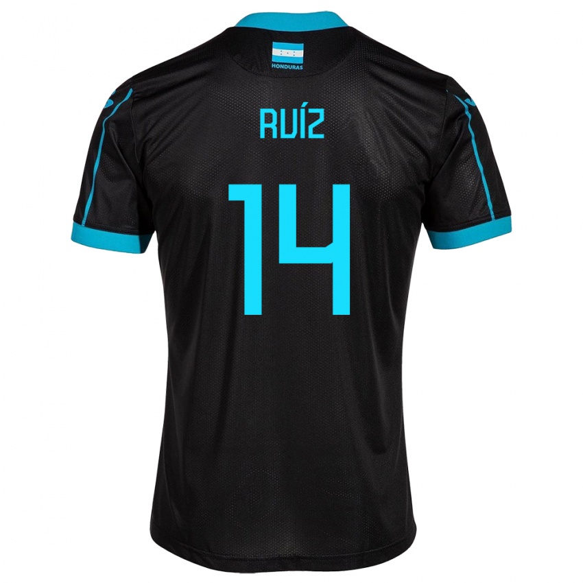 Kinder Honduras David Ruíz #14 Schwarz Auswärtstrikot Trikot 24-26 T-Shirt Österreich