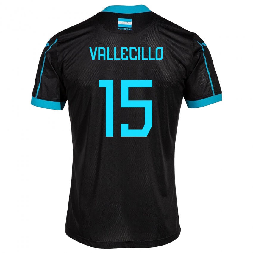 Kinder Honduras Eric Vallecillo #15 Schwarz Auswärtstrikot Trikot 24-26 T-Shirt Österreich