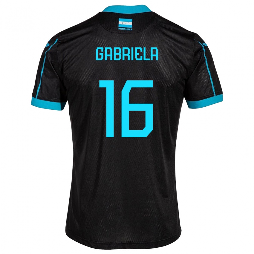 Kinder Honduras Gabriela García #16 Schwarz Auswärtstrikot Trikot 24-26 T-Shirt Österreich