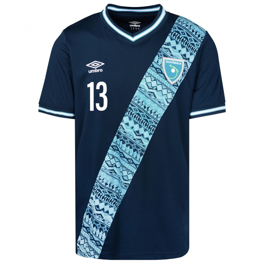 Kinder Guatemala Aisha Solórzano #13 Blau Auswärtstrikot Trikot 24-26 T-Shirt Österreich