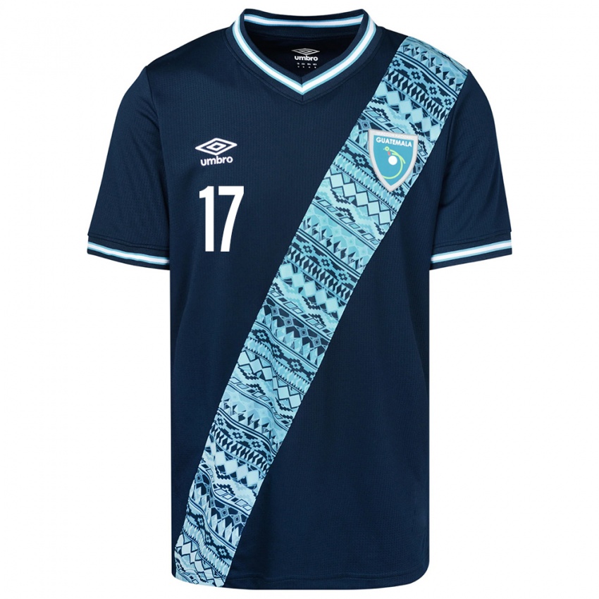 Kinder Guatemala Óscar Castellanos #17 Blau Auswärtstrikot Trikot 24-26 T-Shirt Österreich