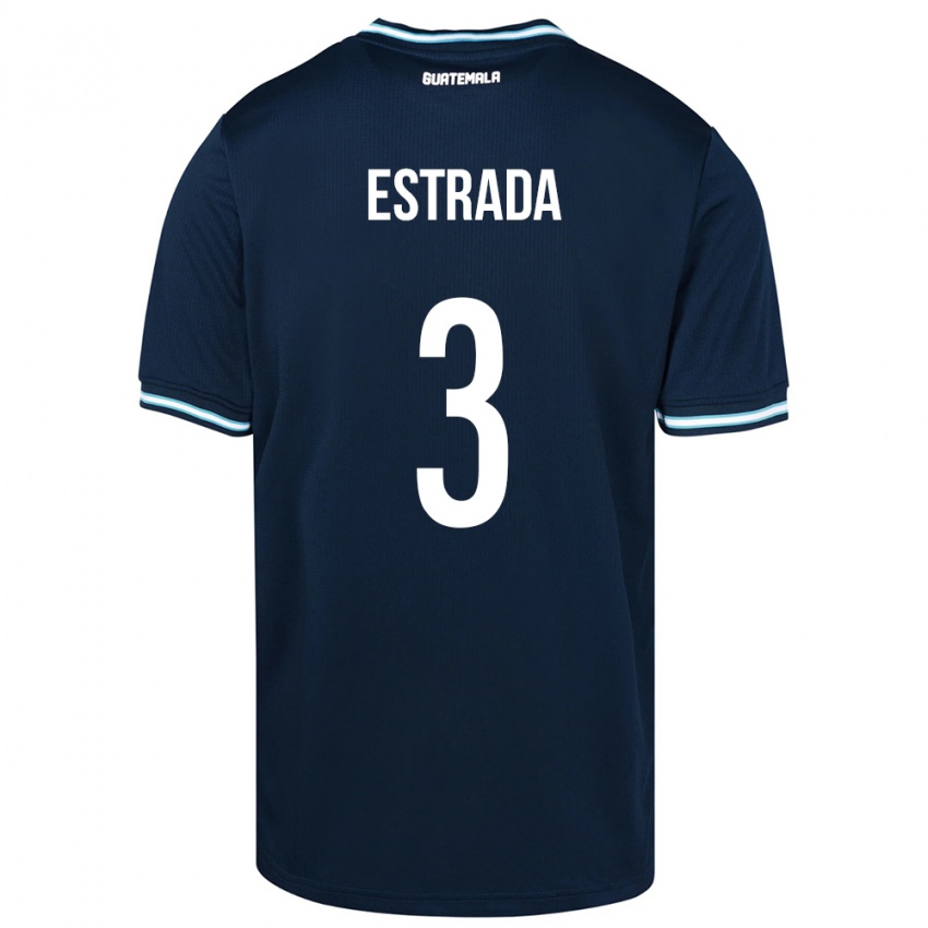 Kinder Guatemala Carlos Estrada #3 Blau Auswärtstrikot Trikot 24-26 T-Shirt Österreich