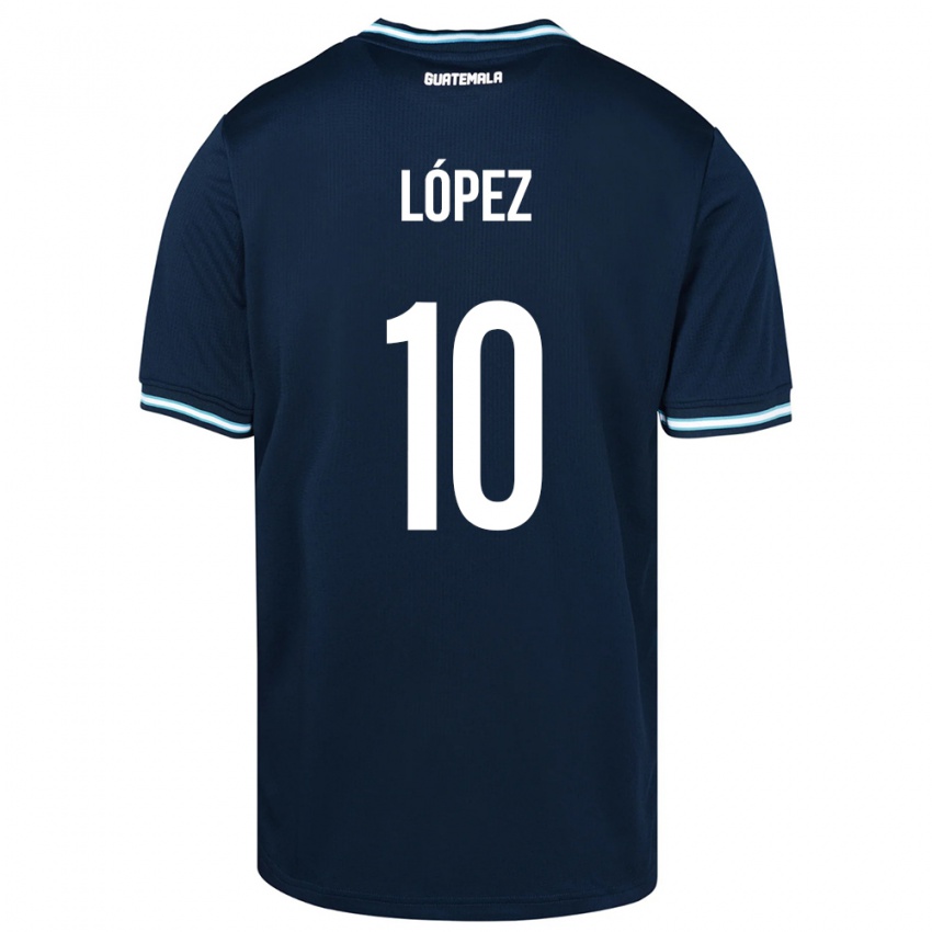 Kinder Guatemala Antonio López #10 Blau Auswärtstrikot Trikot 24-26 T-Shirt Österreich