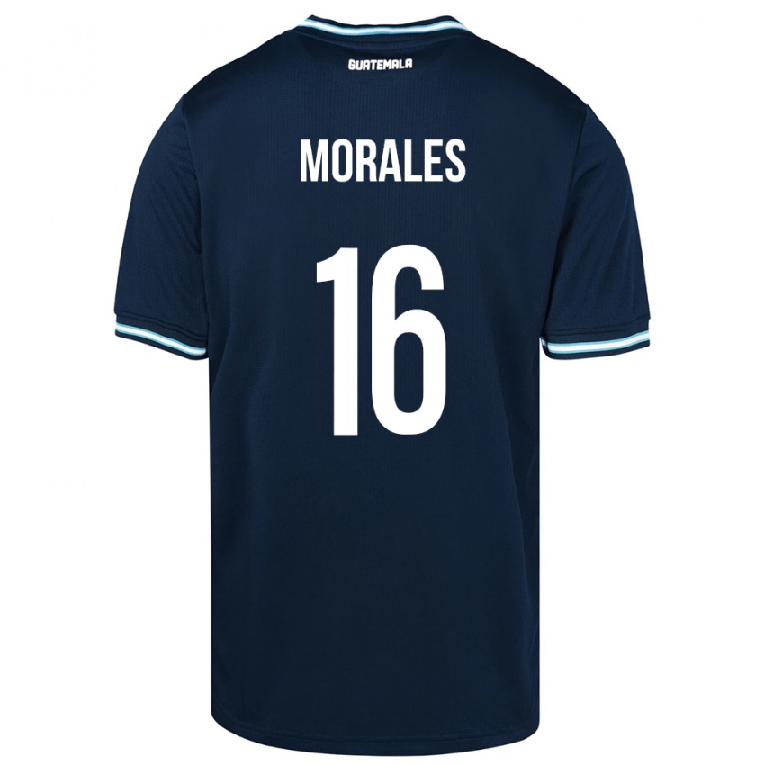 Kinder Guatemala José Morales #16 Blau Auswärtstrikot Trikot 24-26 T-Shirt Österreich