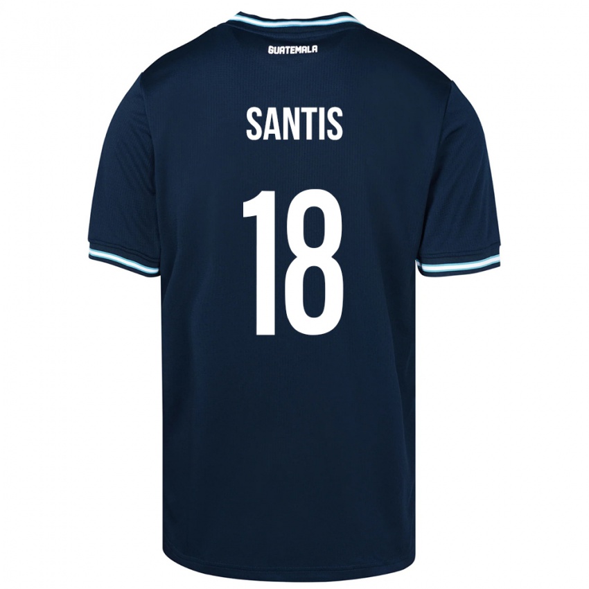 Kinder Guatemala Óscar Santis #18 Blau Auswärtstrikot Trikot 24-26 T-Shirt Österreich