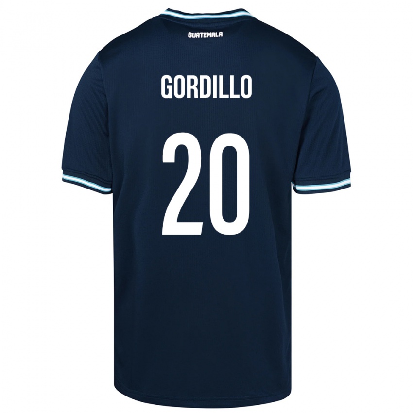 Kinder Guatemala Gerardo Gordillo #20 Blau Auswärtstrikot Trikot 24-26 T-Shirt Österreich