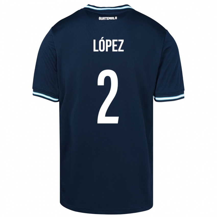 Kinder Guatemala Francisco López #2 Blau Auswärtstrikot Trikot 24-26 T-Shirt Österreich