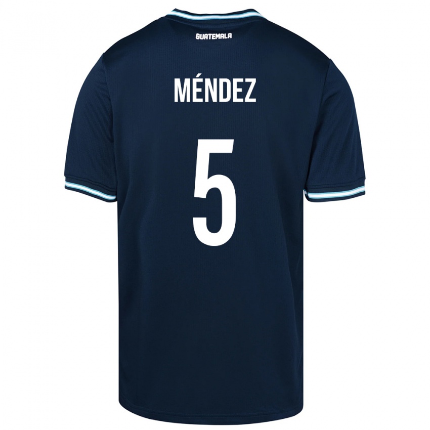 Kinder Guatemala Diego Méndez #5 Blau Auswärtstrikot Trikot 24-26 T-Shirt Österreich