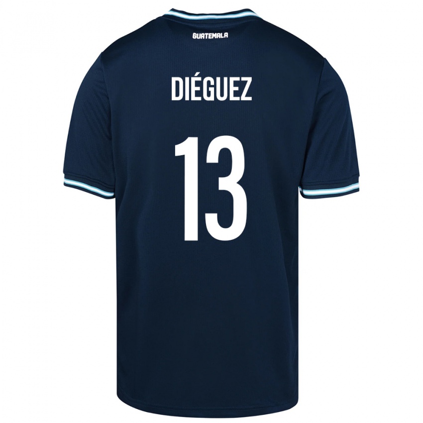 Kinder Guatemala Jonathan Diéguez #13 Blau Auswärtstrikot Trikot 24-26 T-Shirt Österreich