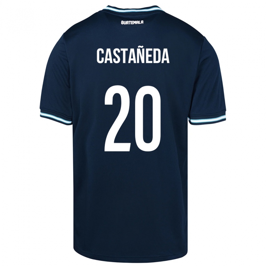 Kinder Guatemala Brayam Castañeda #20 Blau Auswärtstrikot Trikot 24-26 T-Shirt Österreich