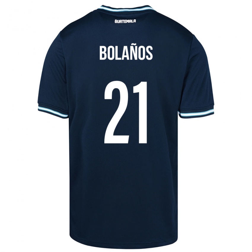 Kinder Guatemala Diego Bolaños #21 Blau Auswärtstrikot Trikot 24-26 T-Shirt Österreich