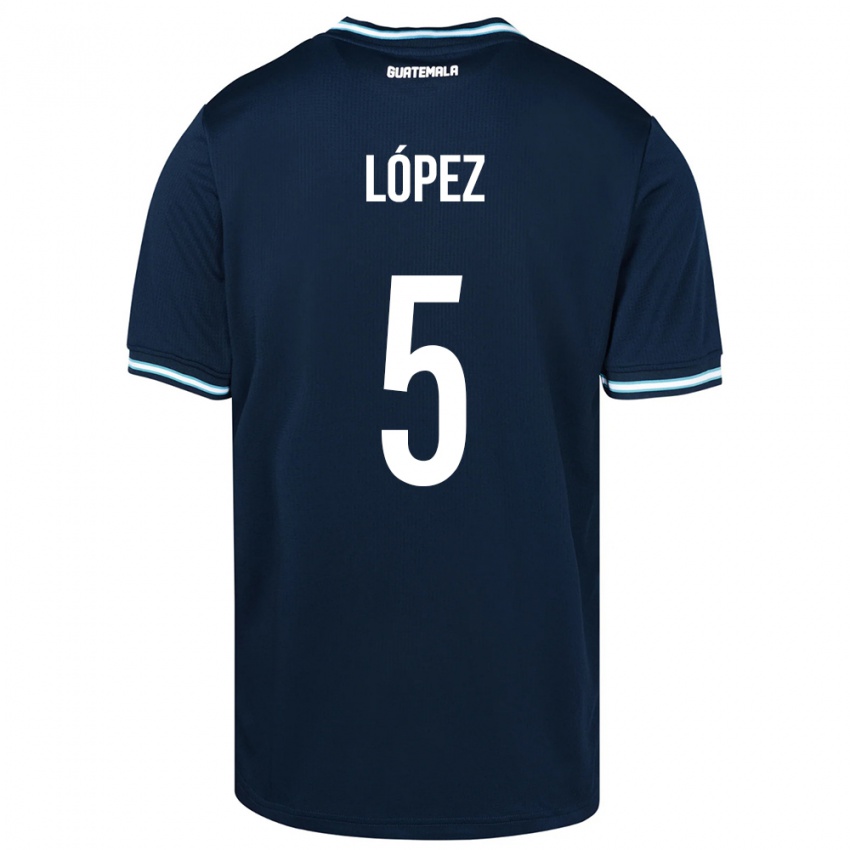 Kinder Guatemala Jeffery López #5 Blau Auswärtstrikot Trikot 24-26 T-Shirt Österreich