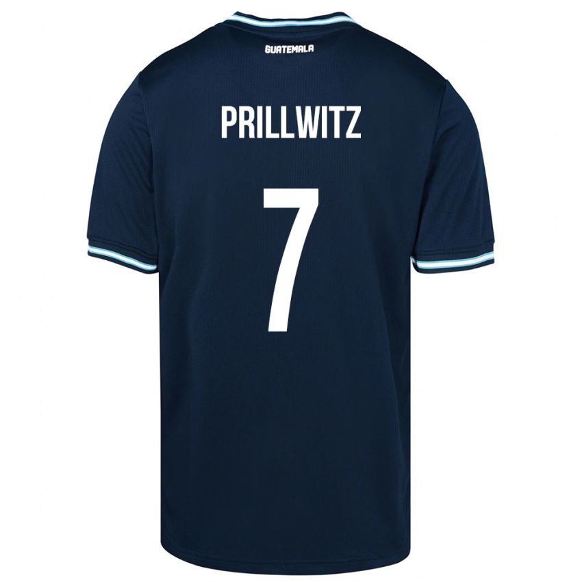 Kinder Guatemala Héctor Prillwitz #7 Blau Auswärtstrikot Trikot 24-26 T-Shirt Österreich