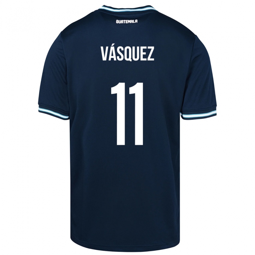 Kinder Guatemala Gabino Vásquez #11 Blau Auswärtstrikot Trikot 24-26 T-Shirt Österreich