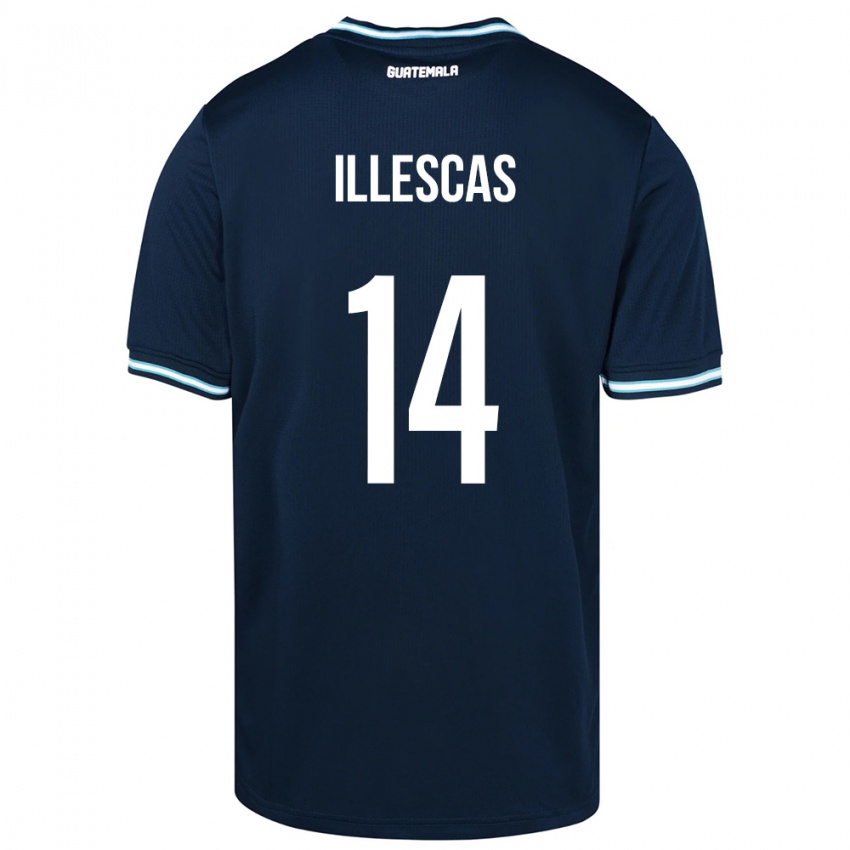 Kinder Guatemala Kevin Illescas #14 Blau Auswärtstrikot Trikot 24-26 T-Shirt Österreich