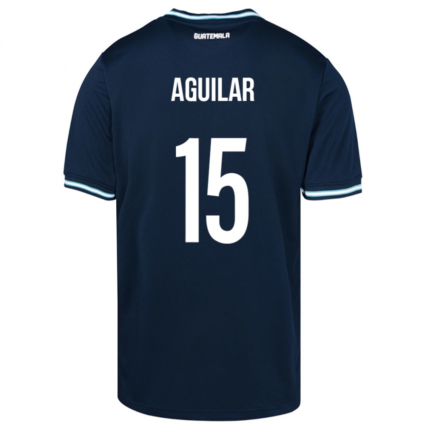 Kinder Guatemala Carlos Aguilar #15 Blau Auswärtstrikot Trikot 24-26 T-Shirt Österreich