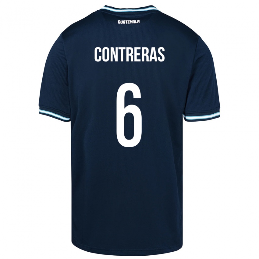 Kinder Guatemala María Contreras #6 Blau Auswärtstrikot Trikot 24-26 T-Shirt Österreich