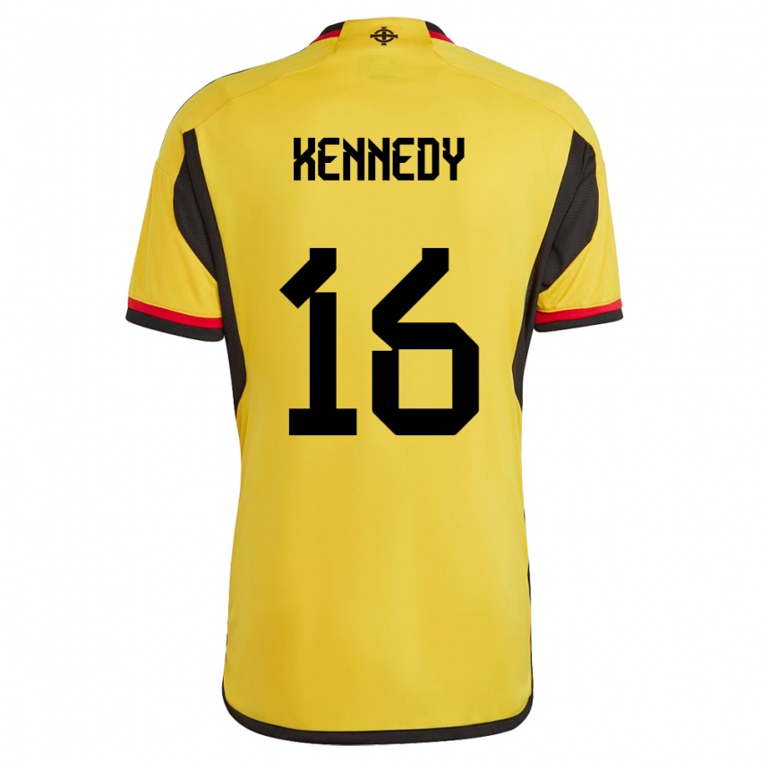 Kinder Nordirland Matty Kennedy #16 Weiß Auswärtstrikot Trikot 24-26 T-Shirt Österreich