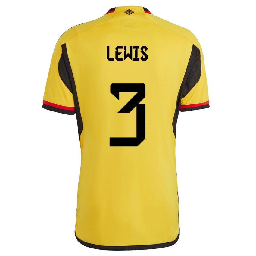 Kinder Nordirland Jamal Lewis #3 Weiß Auswärtstrikot Trikot 24-26 T-Shirt Österreich