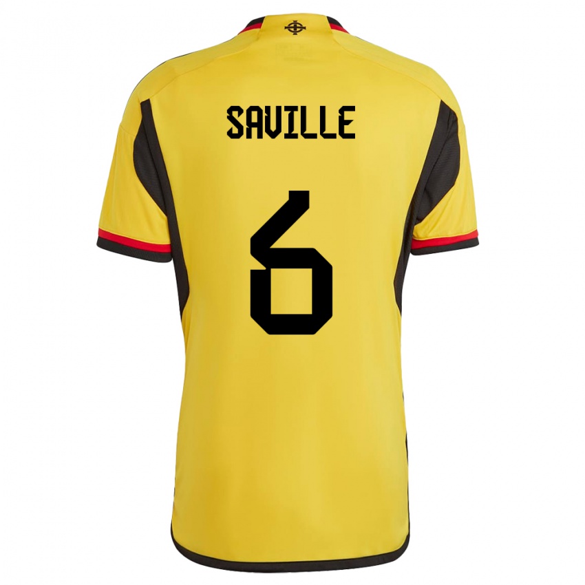 Kinder Nordirland George Saville #6 Weiß Auswärtstrikot Trikot 24-26 T-Shirt Österreich