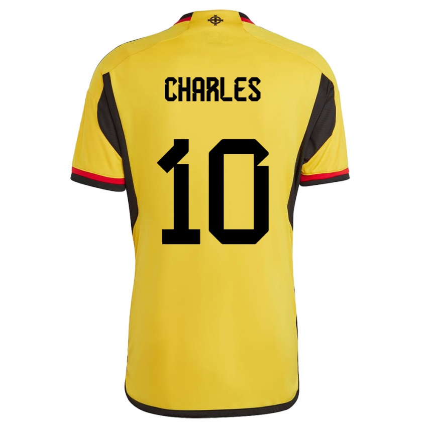 Kinder Nordirland Dion Charles #10 Weiß Auswärtstrikot Trikot 24-26 T-Shirt Österreich