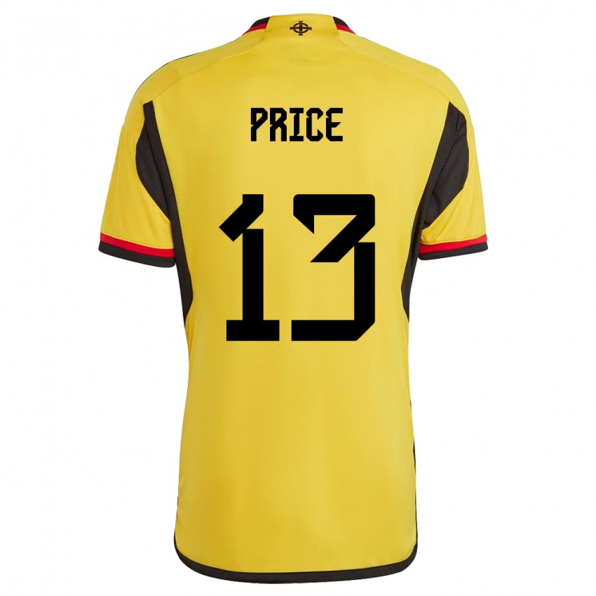 Kinder Nordirland Isaac Price #13 Weiß Auswärtstrikot Trikot 24-26 T-Shirt Österreich