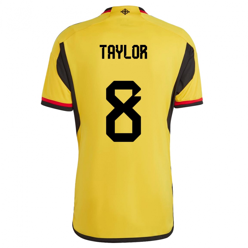 Kinder Nordirland Dale Taylor #8 Weiß Auswärtstrikot Trikot 24-26 T-Shirt Österreich