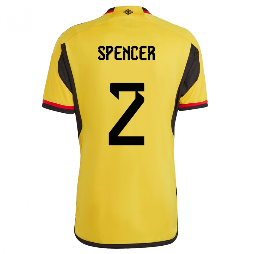 Kinder Nordirland Brodie Spencer #2 Weiß Auswärtstrikot Trikot 24-26 T-Shirt Österreich