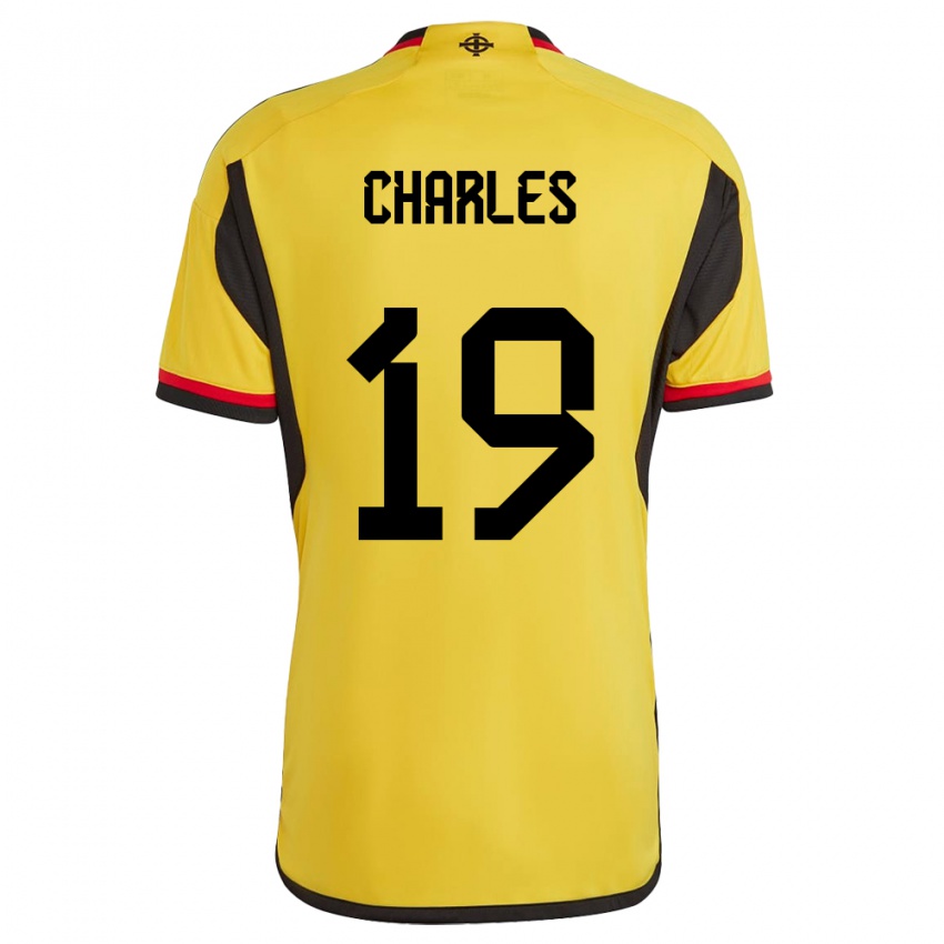 Kinder Nordirland Shea Charles #19 Weiß Auswärtstrikot Trikot 24-26 T-Shirt Österreich