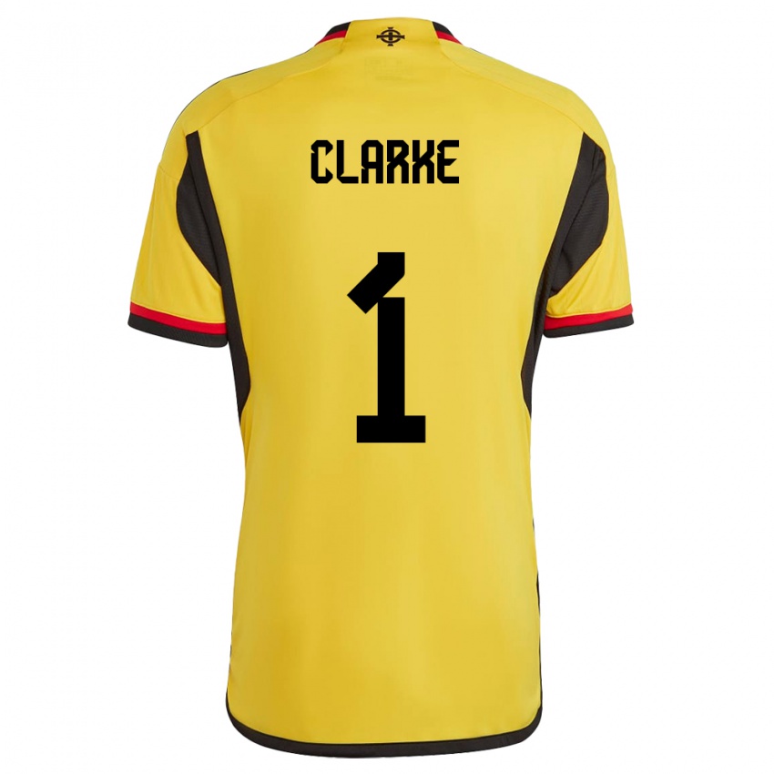 Kinder Nordirland Josh Clarke #1 Weiß Auswärtstrikot Trikot 24-26 T-Shirt Österreich