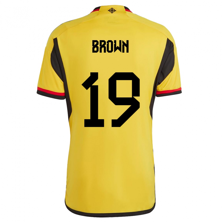 Kinder Nordirland Sean Brown #19 Weiß Auswärtstrikot Trikot 24-26 T-Shirt Österreich