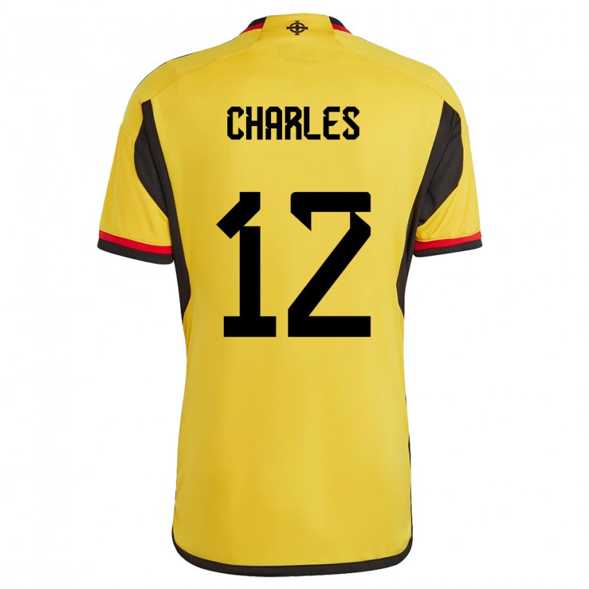 Kinder Nordirland Pierce Charles #12 Weiß Auswärtstrikot Trikot 24-26 T-Shirt Österreich