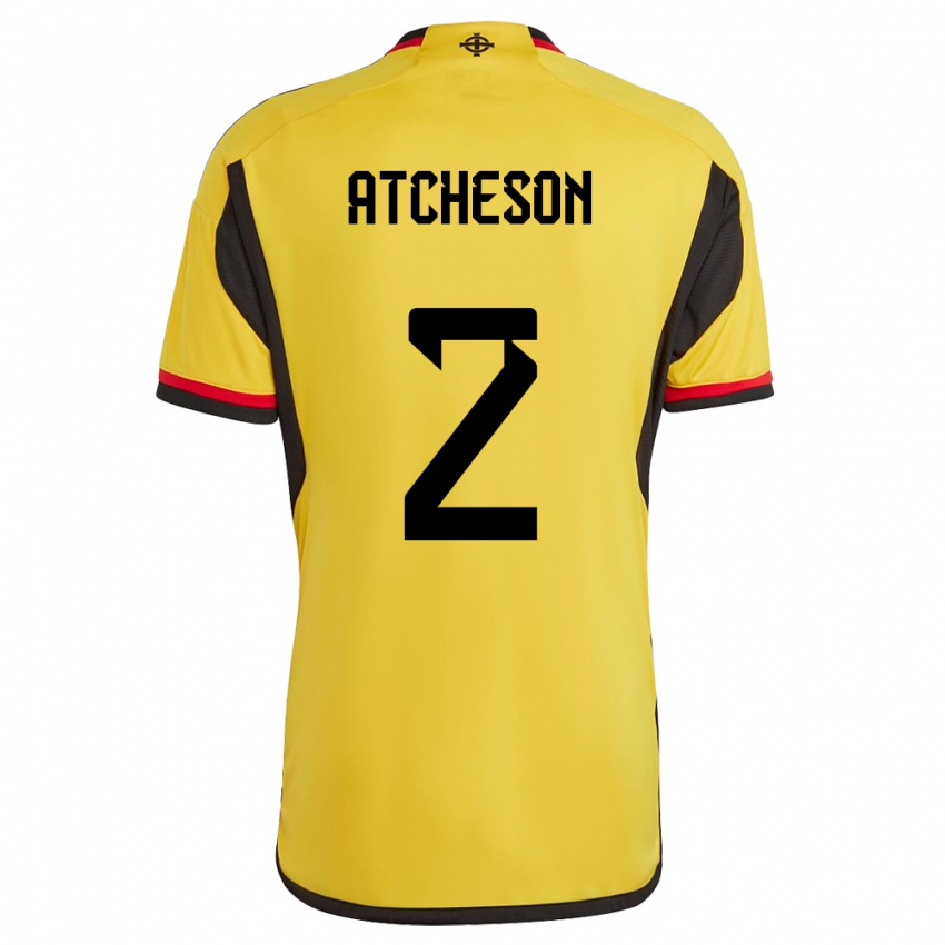 Kinder Nordirland Tom Atcheson #2 Weiß Auswärtstrikot Trikot 24-26 T-Shirt Österreich