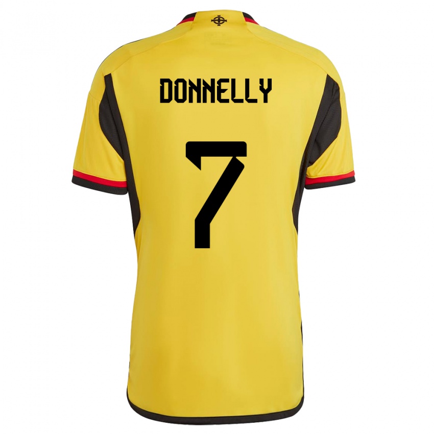 Kinder Nordirland Caolan Donnelly #7 Weiß Auswärtstrikot Trikot 24-26 T-Shirt Österreich