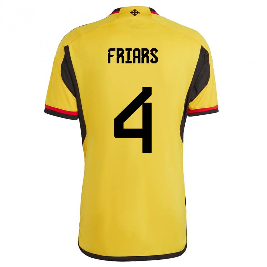 Kinder Nordirland Alfie Friars #4 Weiß Auswärtstrikot Trikot 24-26 T-Shirt Österreich