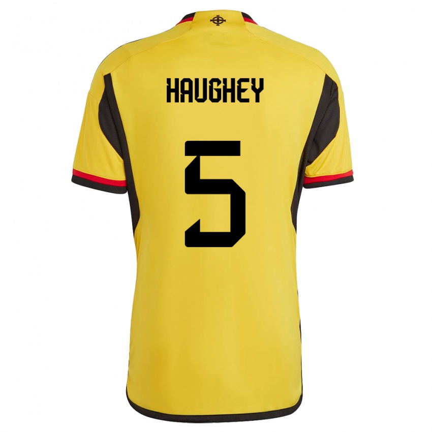 Kinder Nordirland Conor Haughey #5 Weiß Auswärtstrikot Trikot 24-26 T-Shirt Österreich