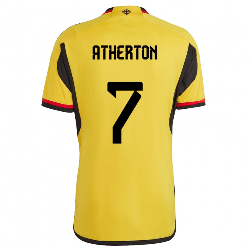 Kinder Nordirland Chris Atherton #7 Weiß Auswärtstrikot Trikot 24-26 T-Shirt Österreich