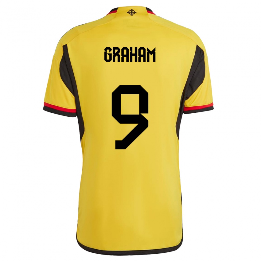 Kinder Nordirland Braiden Graham #9 Weiß Auswärtstrikot Trikot 24-26 T-Shirt Österreich