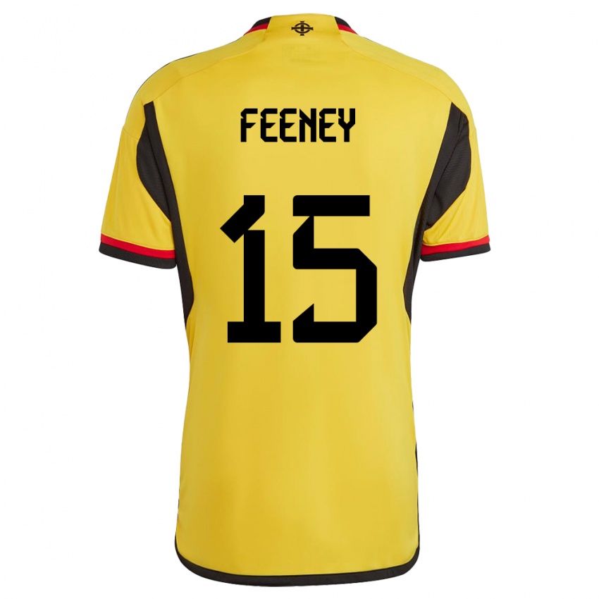 Kinder Nordirland George Feeney #15 Weiß Auswärtstrikot Trikot 24-26 T-Shirt Österreich