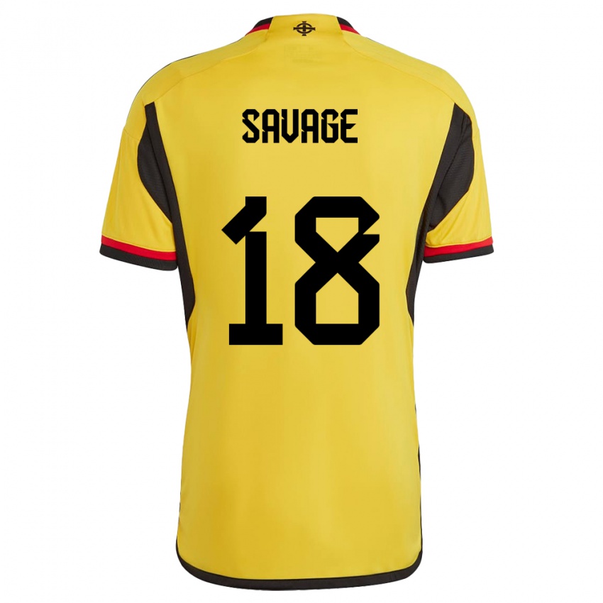 Kinder Nordirland Troy Savage #18 Weiß Auswärtstrikot Trikot 24-26 T-Shirt Österreich