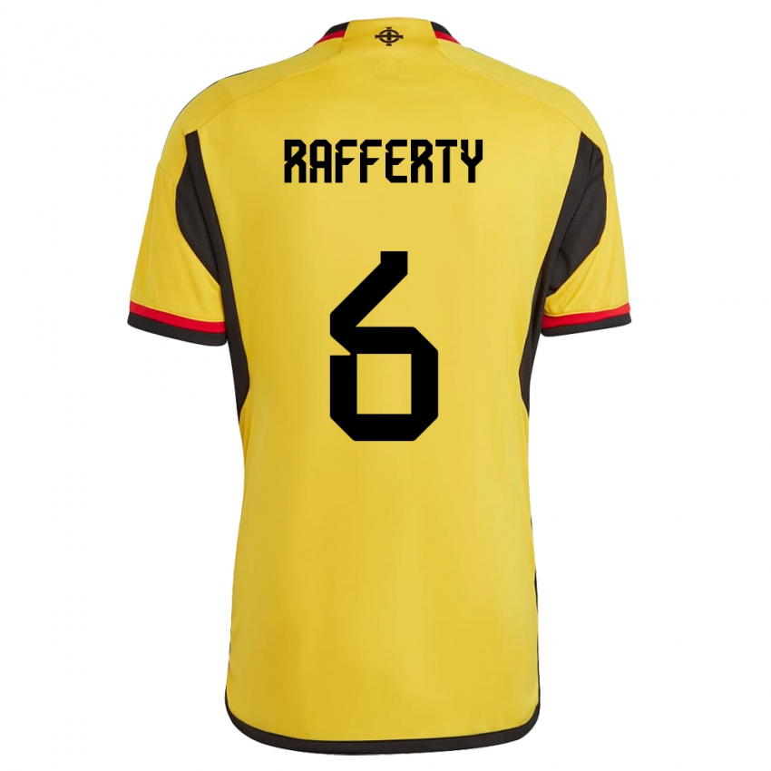 Kinder Nordirland Laura Rafferty #6 Weiß Auswärtstrikot Trikot 24-26 T-Shirt Österreich