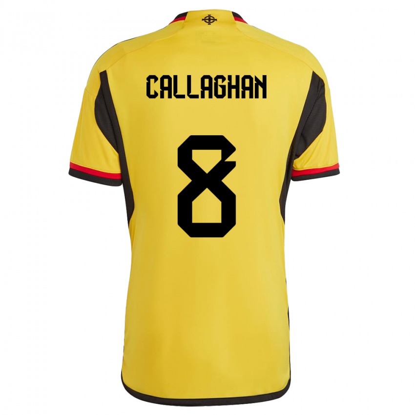 Kinder Nordirland Marissa Callaghan #8 Weiß Auswärtstrikot Trikot 24-26 T-Shirt Österreich