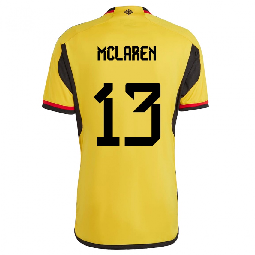 Kinder Nordirland Rachel Mclaren #13 Weiß Auswärtstrikot Trikot 24-26 T-Shirt Österreich